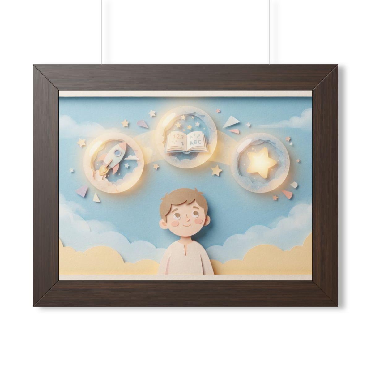 Framed Horizontal Poster - Sky Wonder — Walnut (14×11... |...