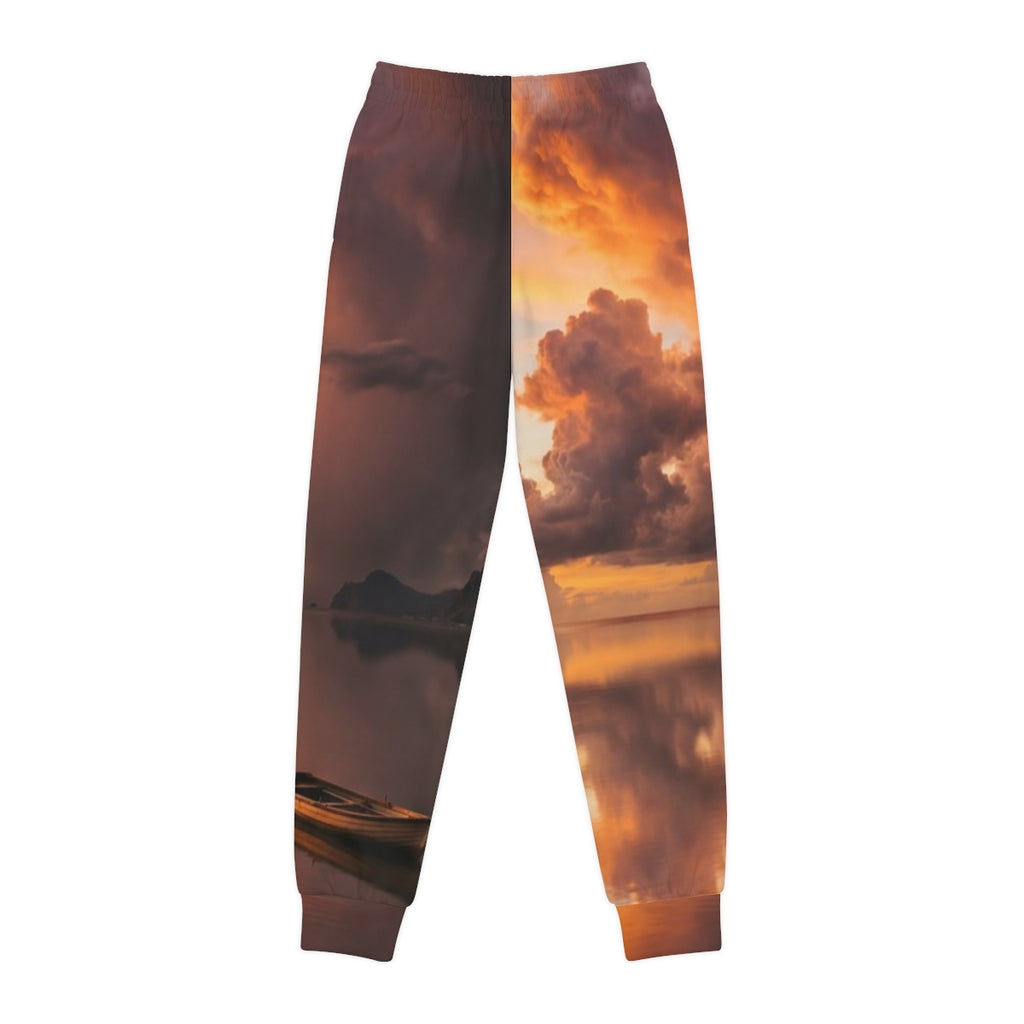 Youth Joggers - Solitary Boat at Sunset Art Print | Echovira...