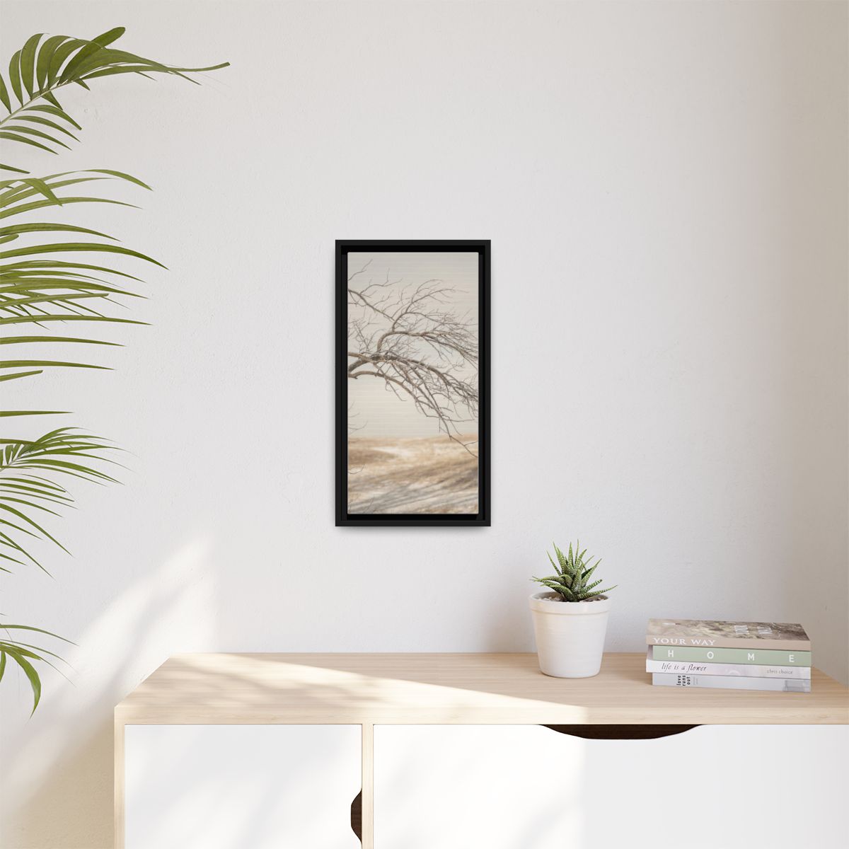 Matte Canvas, Framed - Winter Branch Solitude Landscape —......