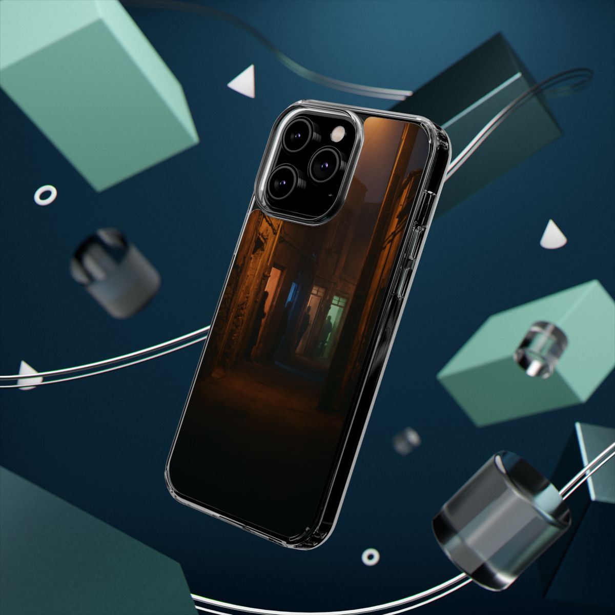 Clear Impact-Resistant Apple iPhone Cases - Nocturnal Shadows Cinematic Alleyway | iPhone 17 Pro Max, 17 Pro, 17 Air & More