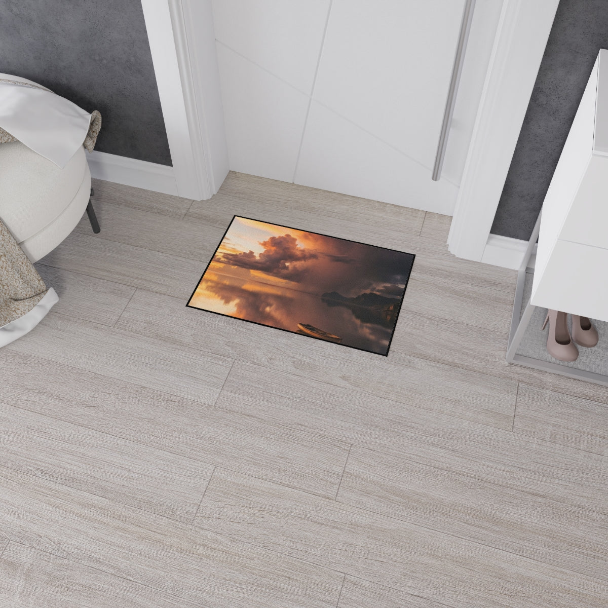 Heavy Duty Floor Mat - Golden Hour Serene Entry | Echovira...