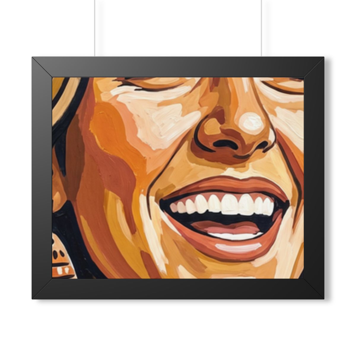 Framed Horizontal Poster - Radiant Joy Boho Pop Art Portrait...