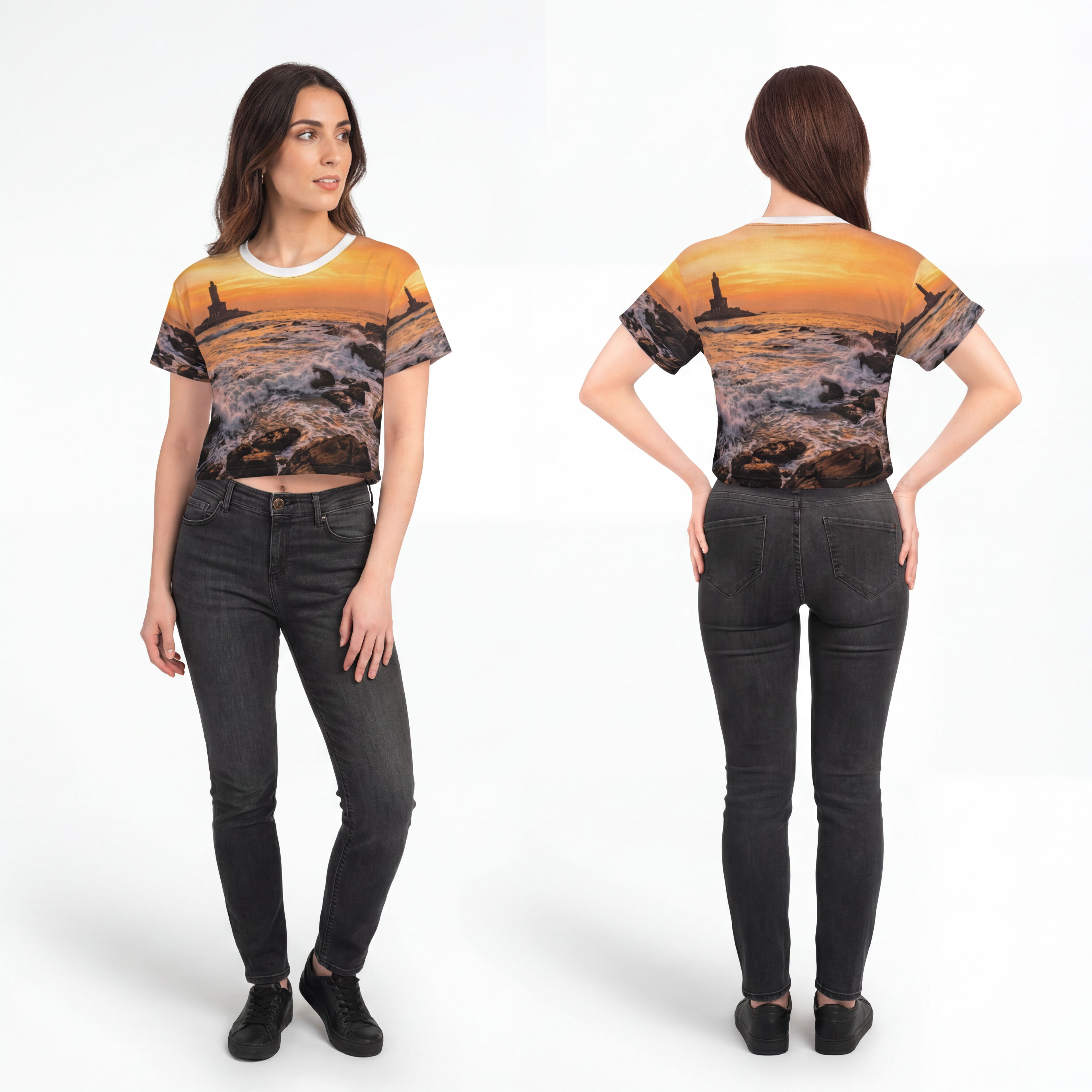 Crop Tee - Golden Coastal Wanderlust
