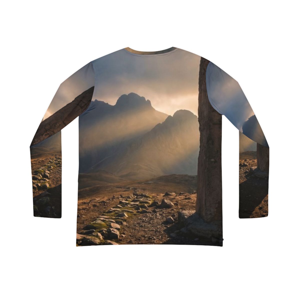 Women's Long Sleeve V-neck Shirt - Mystic Monolith Ancient...