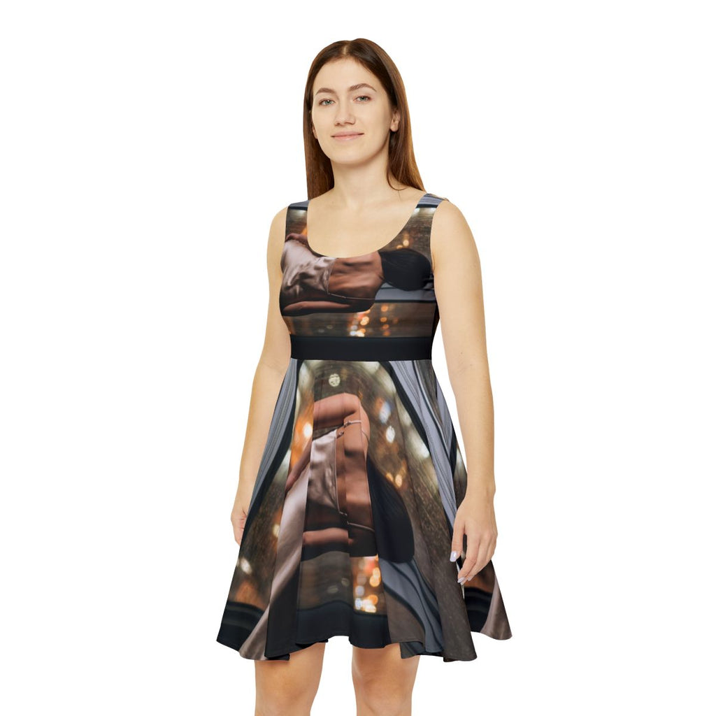 Women's Skater Dress - Shimmering City Grid | Echovira...