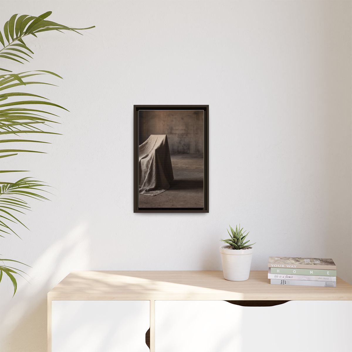 Matte Canvas, Framed - Draped Silence Still Life Art... |...