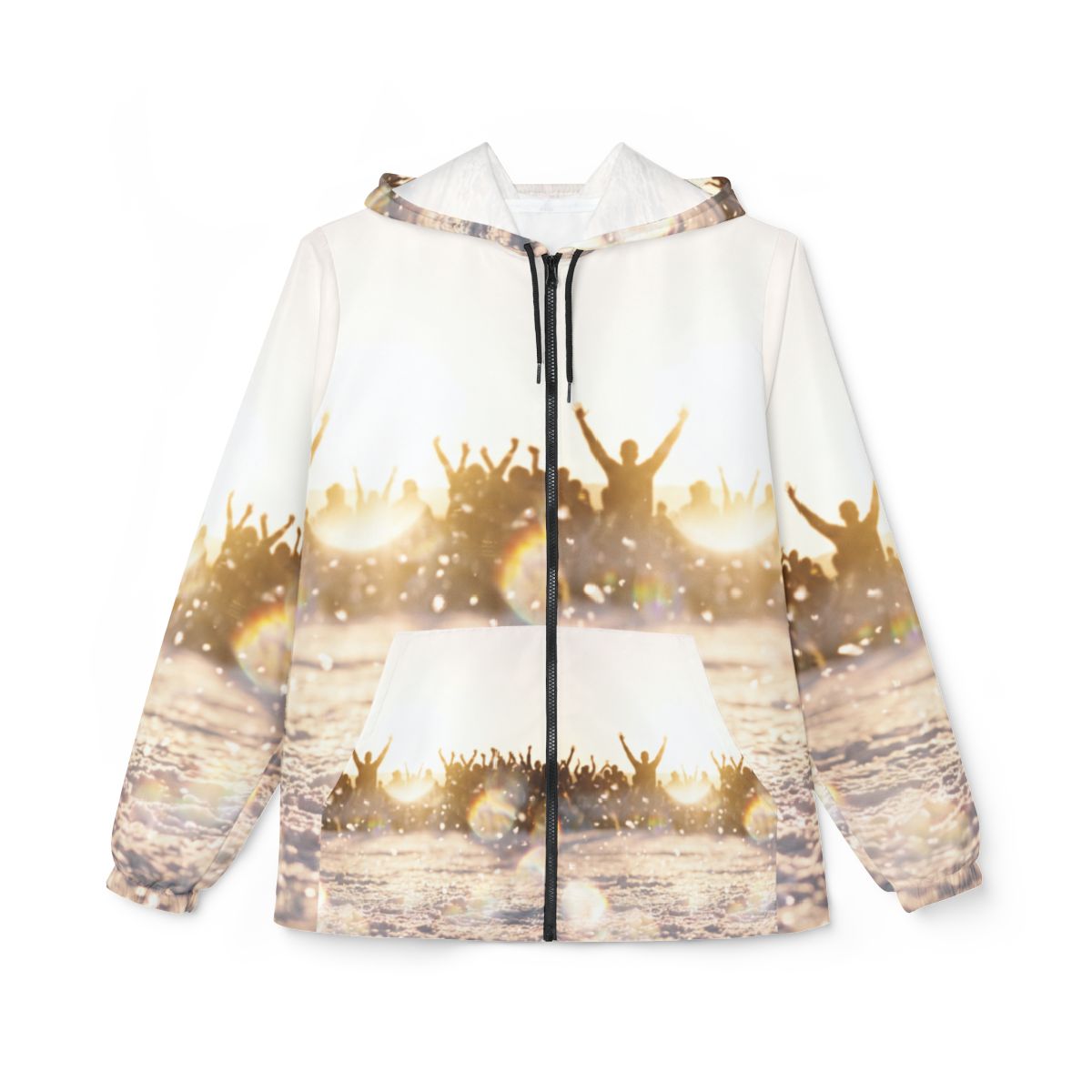 Men's Windbreaker Jacket Golden Hour Crowd Art
