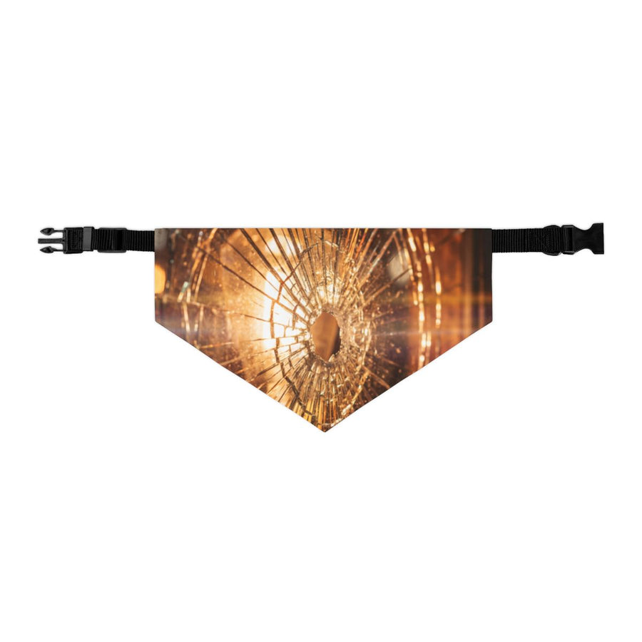 Pet Bandana Collar - Shattered Amber Glow Moody Glass Art