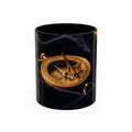 Vintage Brass Sundial Compass Accent Coffee Mug
