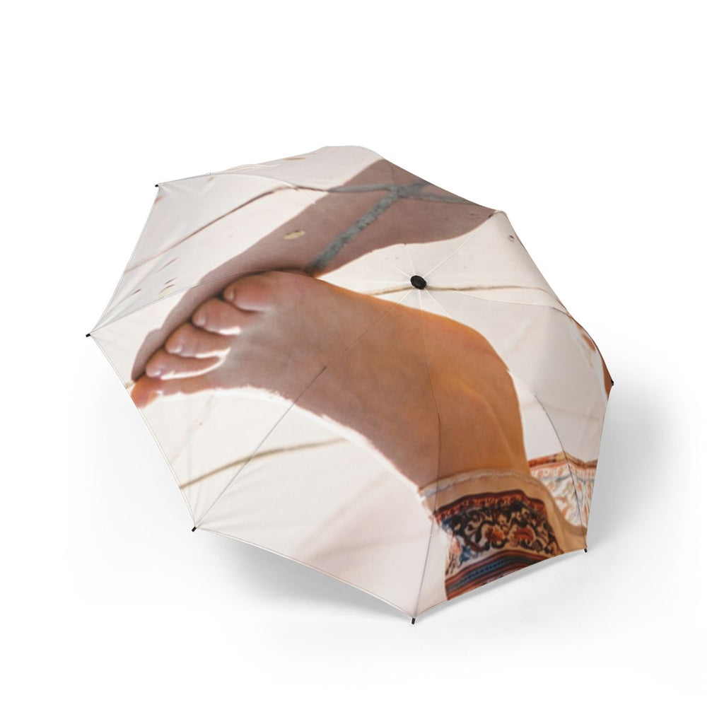 Semi-Automatic Foldable Umbrella - Sunkissed Boho Steps |...