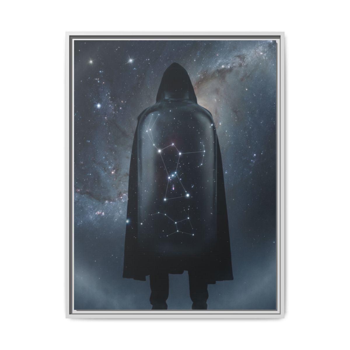 Framed Matte Canvas - Cosmic Sentinel — White / 1.25" (8×10, 9×12, 11×14, 12×16, 10×20, 12×18, 16×20, 16×24, 18×24, 12×36, 20×24, 16×32, 20×30, 24×30, 24×32, 16×48, 24×36, 24×48, 30×40, 20×60, 32×48, 30×60 & 40×60)