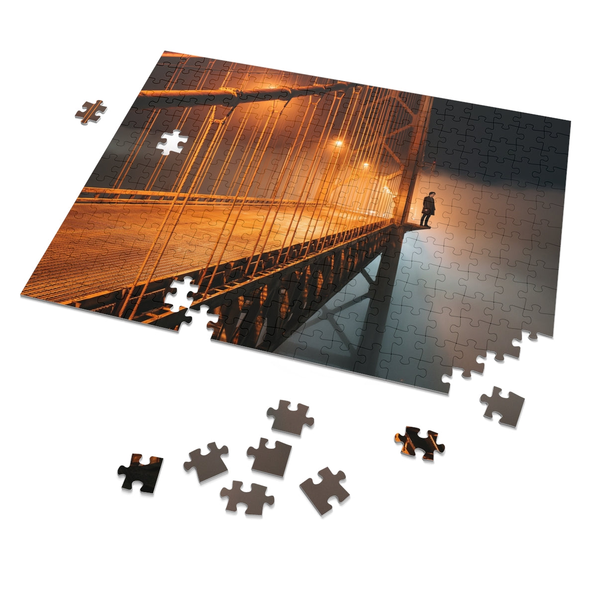 Jigsaw Puzzle with Tin - Nocturne Bridge Solitude (30, 110...
