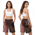 Athletic Long Shorts - Amber Iris Reflection Fine Art Print...