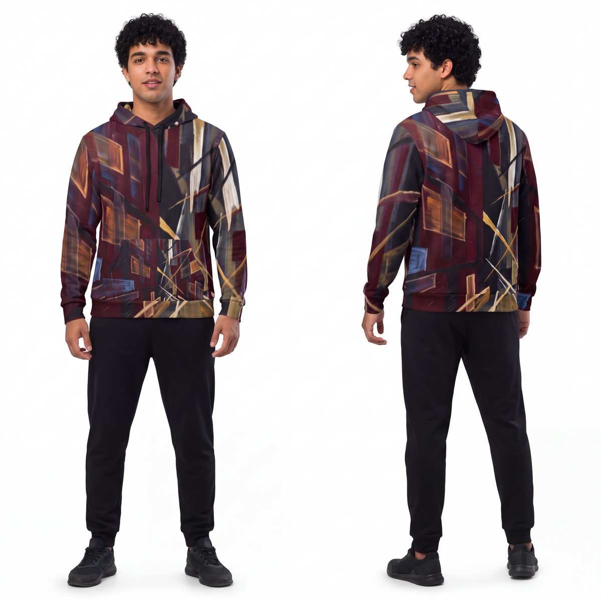 Men's Athletic Hoodie - Urban Speed | Echovira Gallery