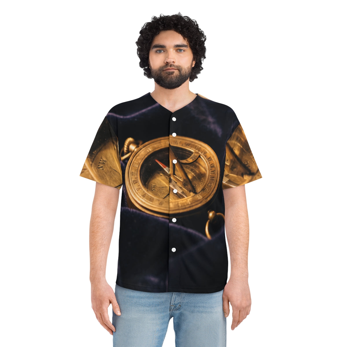 Men's Baseball Jersey Vintage Brass Compass