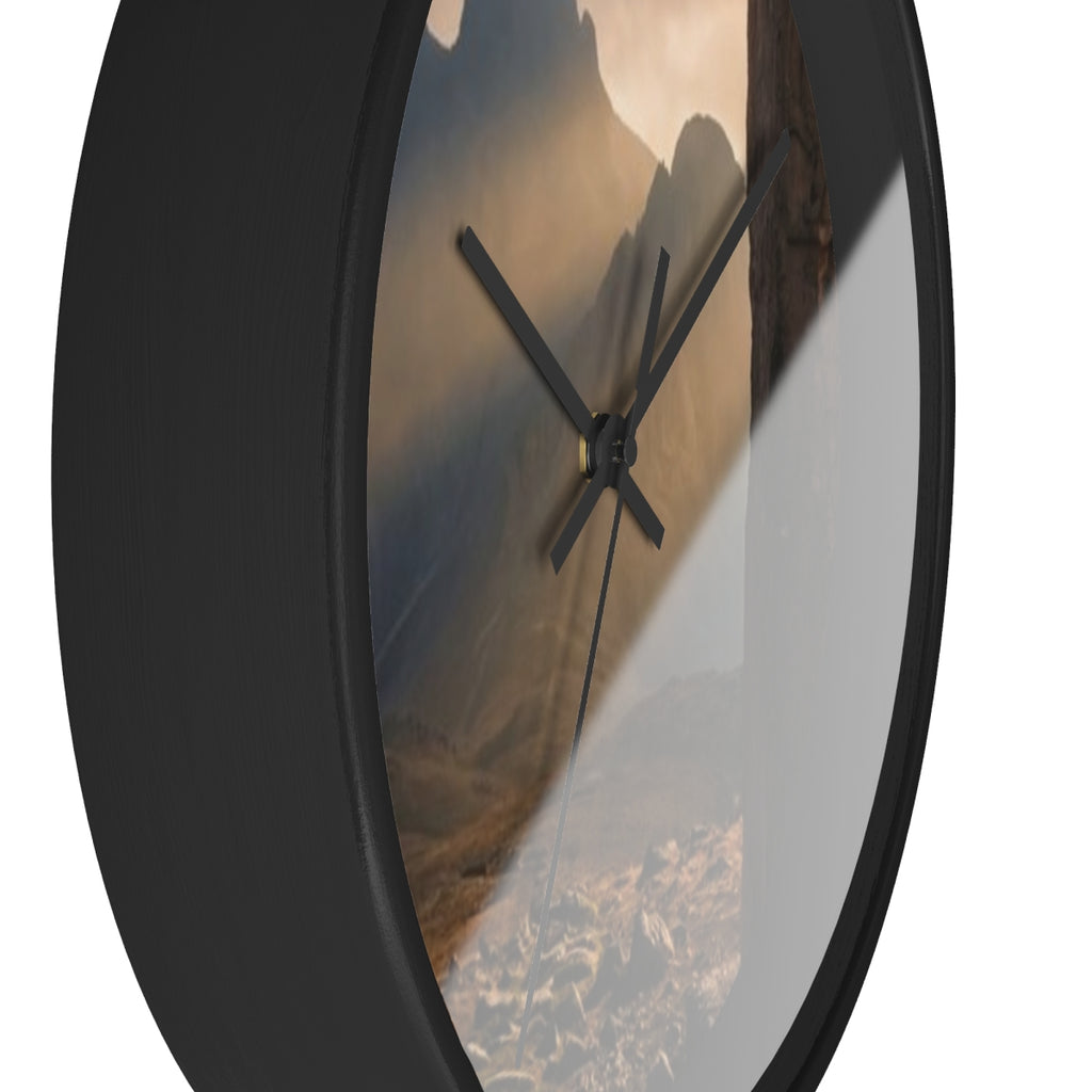 Wall Clock - Mystic Monolith Ancient Persian Mountain Art |...