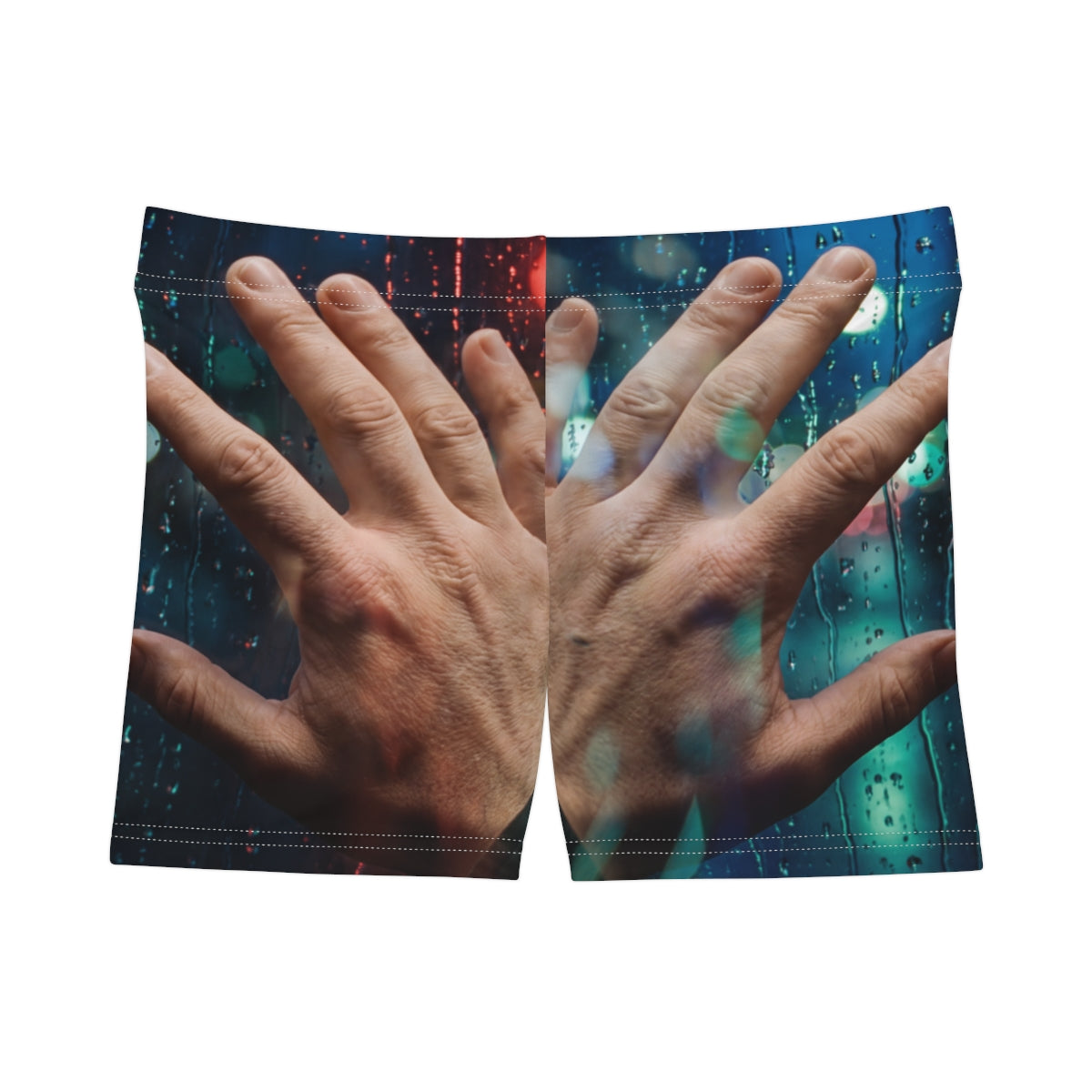 Women's Shorts Rainy City Window Art