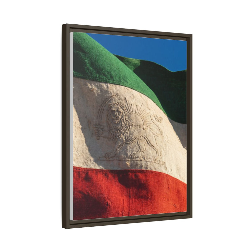 Framed Canvas Art - Distressed Flag — Espresso / 1.25"