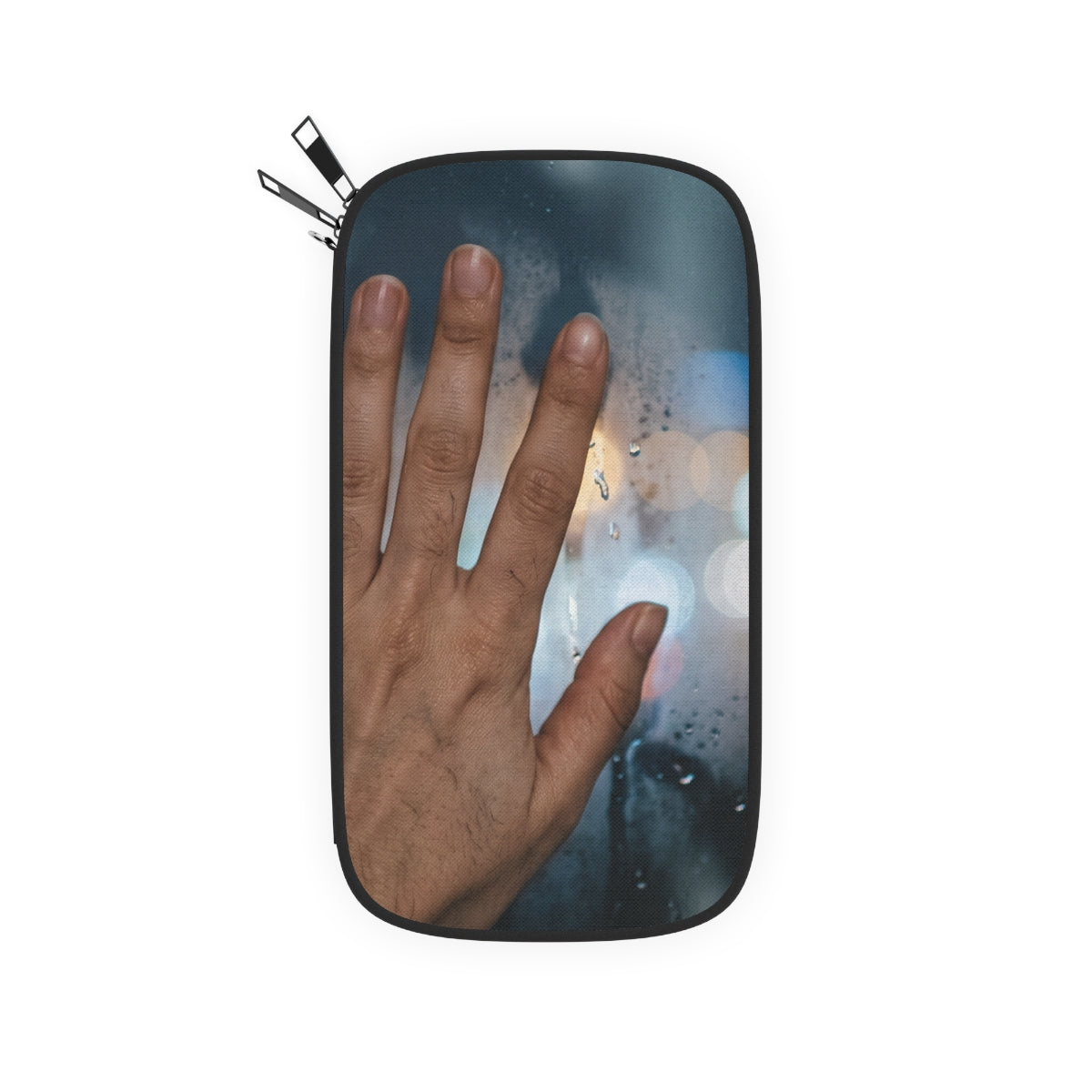 Passport Wallet with Rainy Nocturnal City Window