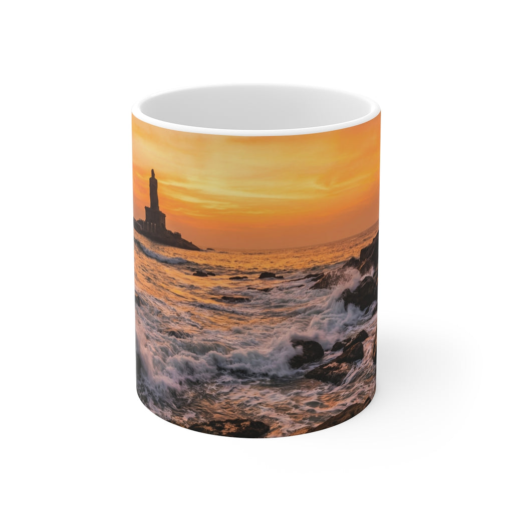 325ml Weiße Tasse - Majestätischer Sonnenaufgang