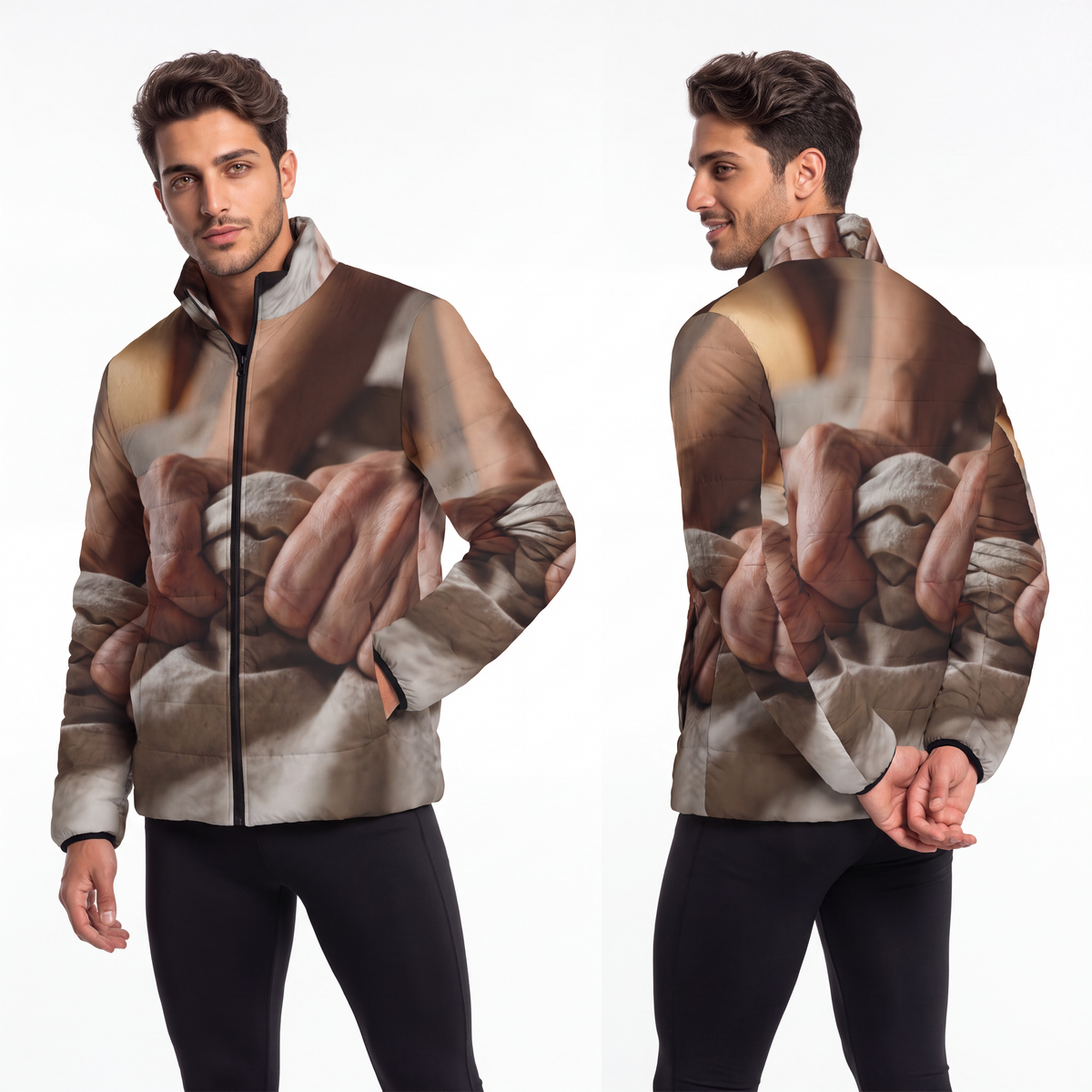 Men's Puffer Jacket - Tender Grasp | Echovira Gallery