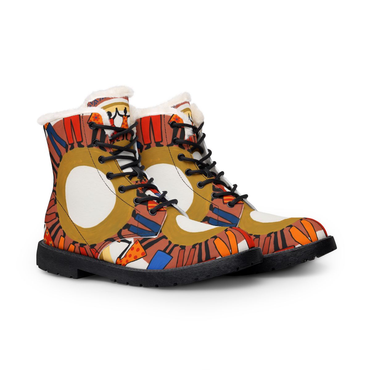 Men's Fur and Leather Boots - Unity Mandala | Echovira...