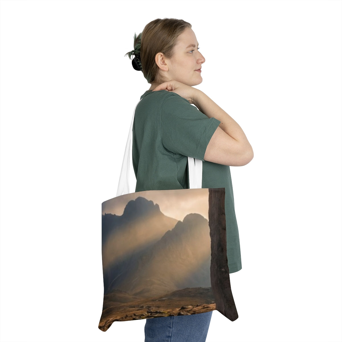 Shoulder Tote Bag - Mystic Monolith Ancient Persian Mountain...
