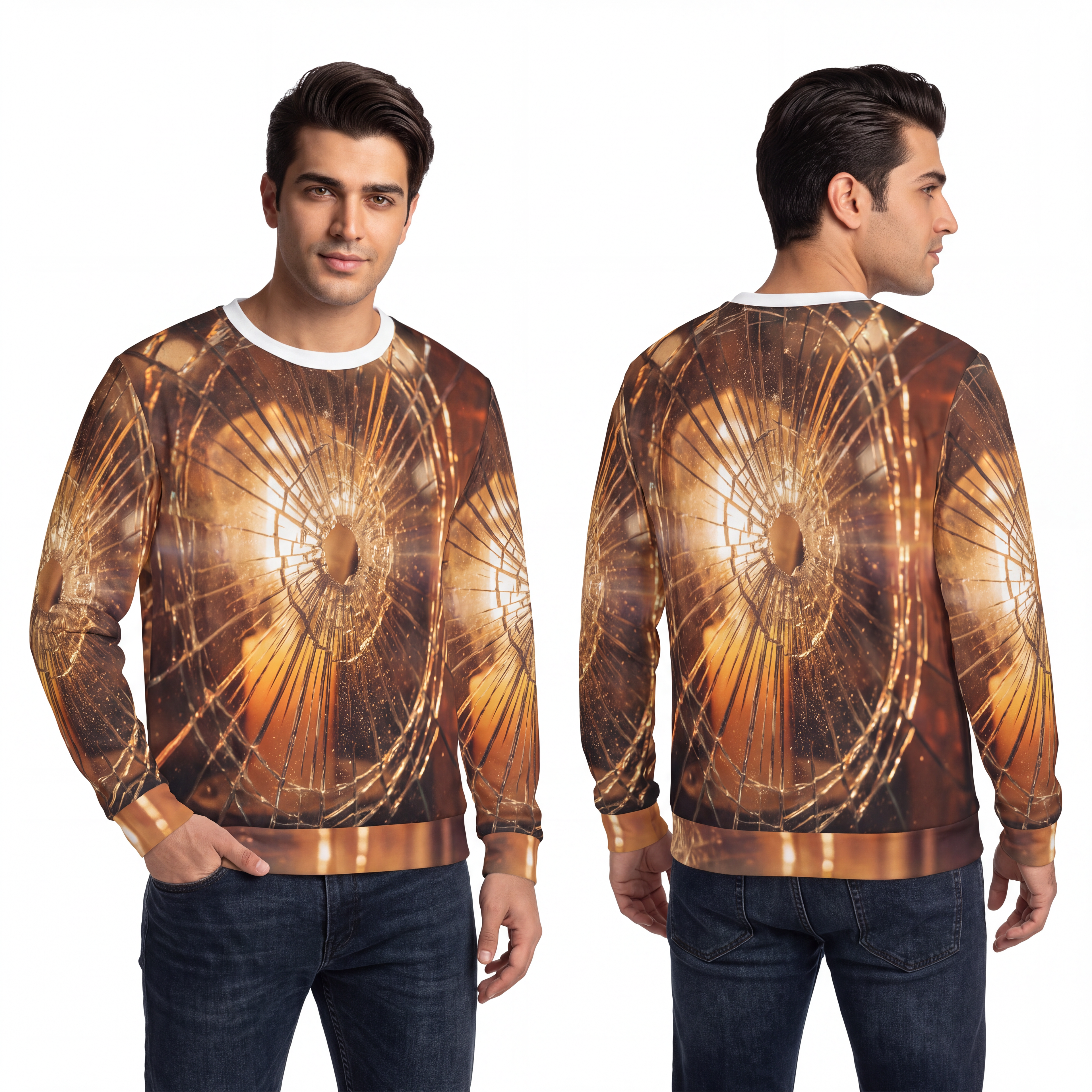 Men's Lightweight Sweatshirt - Shattered Light Cinematic......