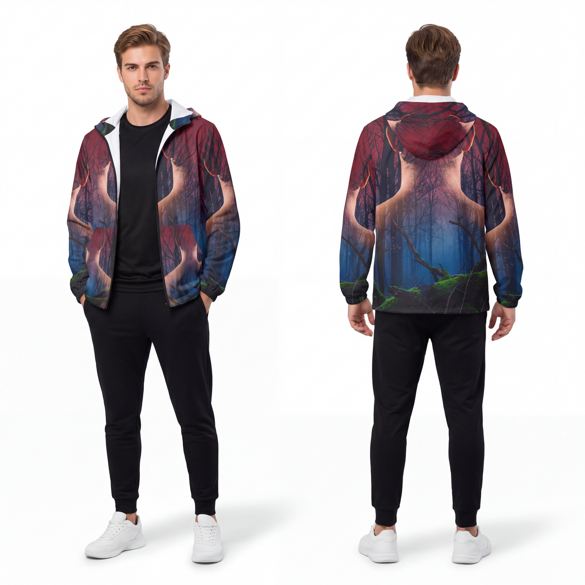 Men's Windbreaker - Twilight Canopy Shell | Echovira Gallery