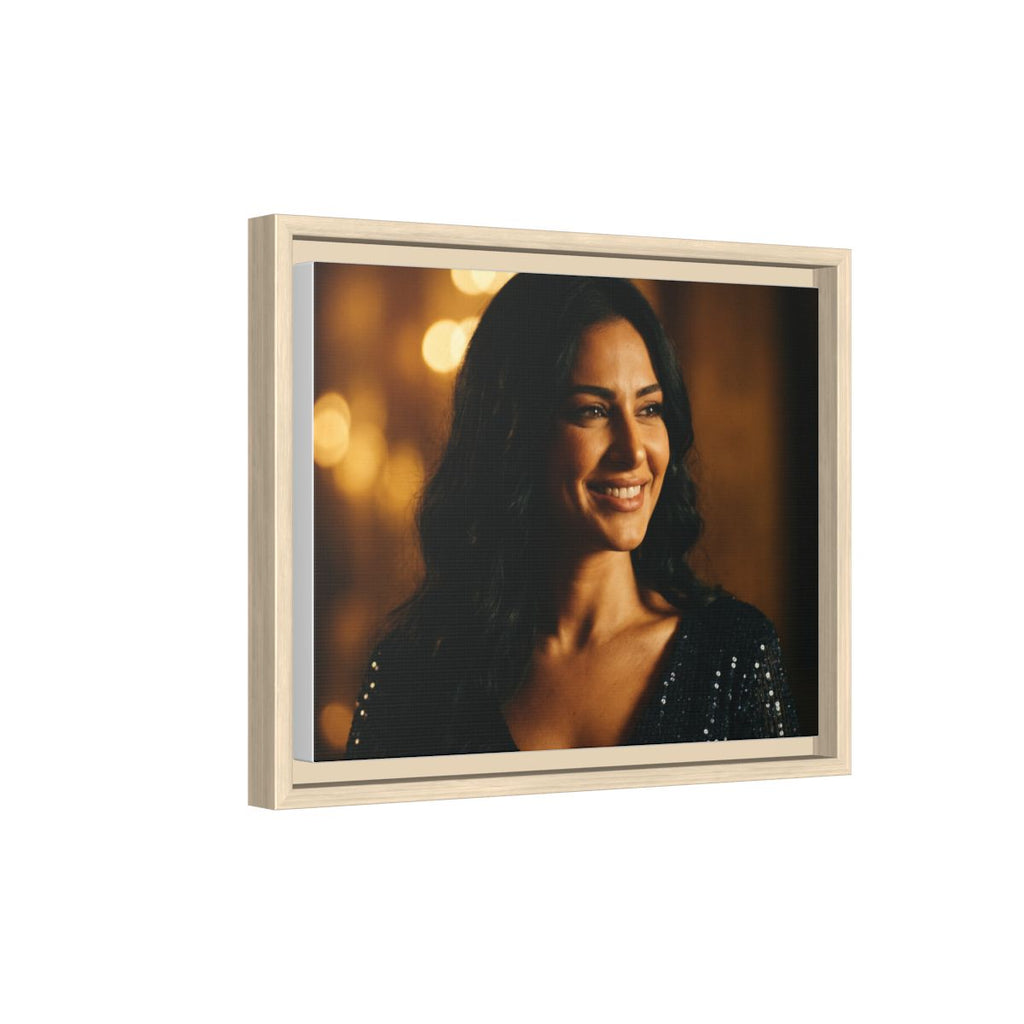Framed Canvas Art - Golden Glamour — Natural / 1.25"