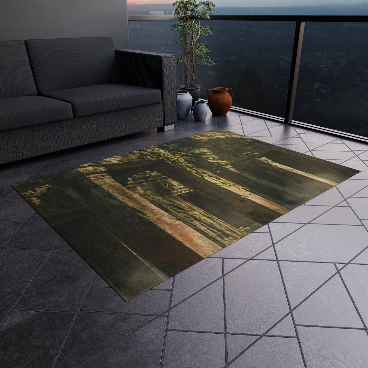 Outdoor Rug - Sacred Temple Haven | Echovira Gallery