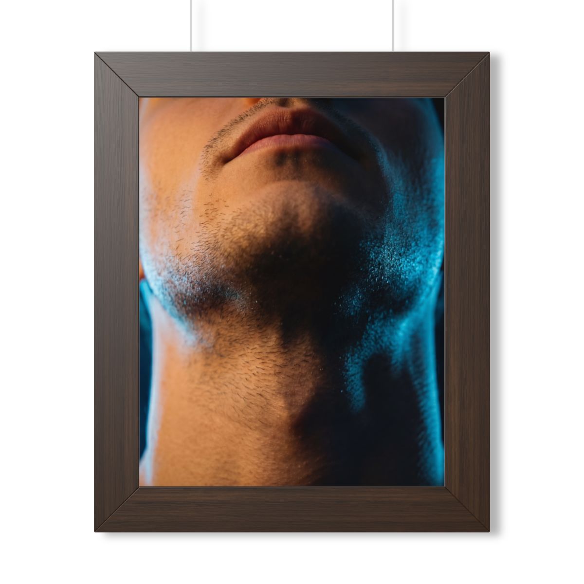 Framed Vertical Poster - Neon Horizon Portrait — Walnut... |...