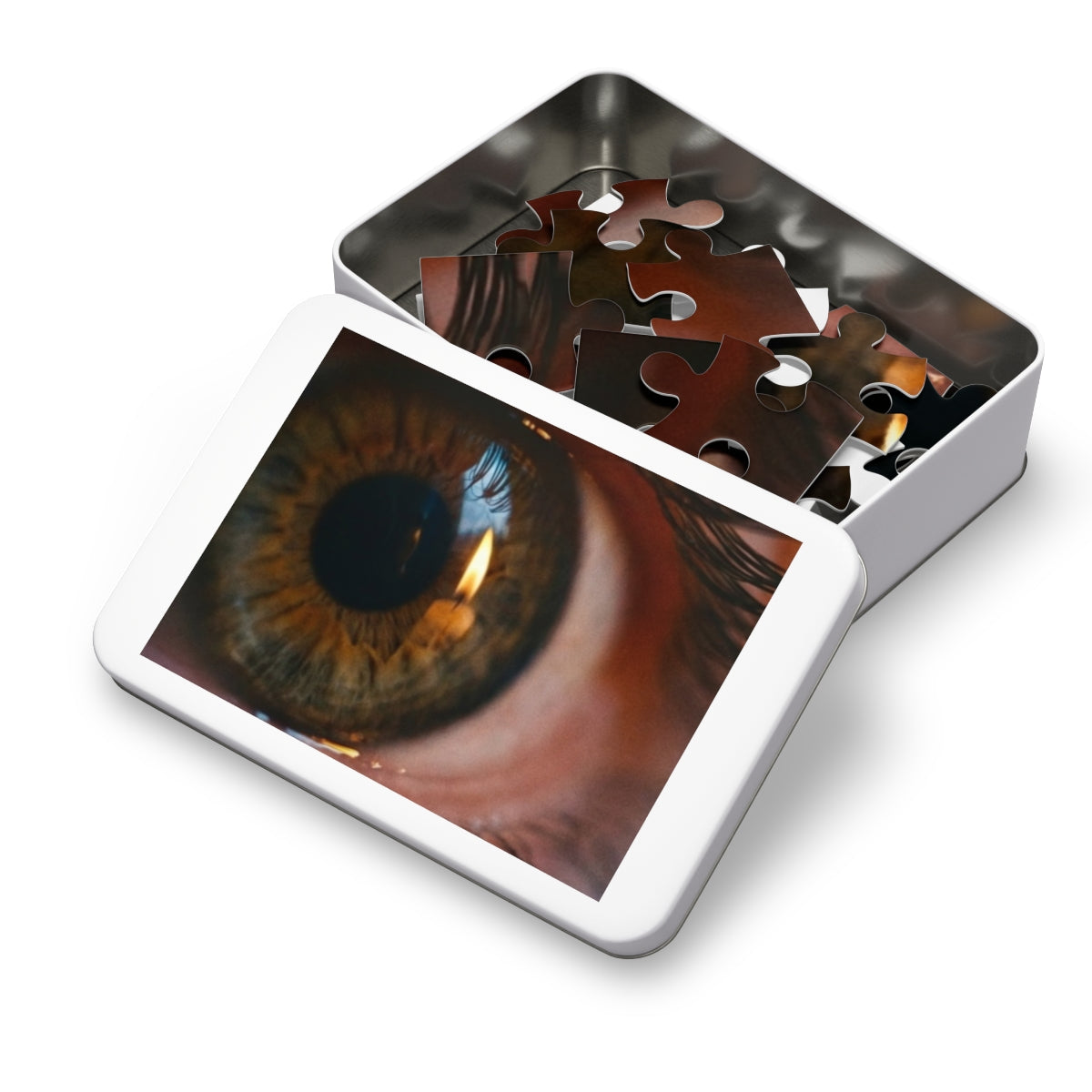 Jigsaw Puzzle with Tin - Amber Iris Reflection Fine Art... |...