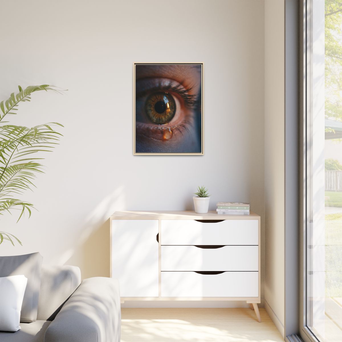 Matte Canvas, Framed - Amber Iris Reflection Fine Art Print...