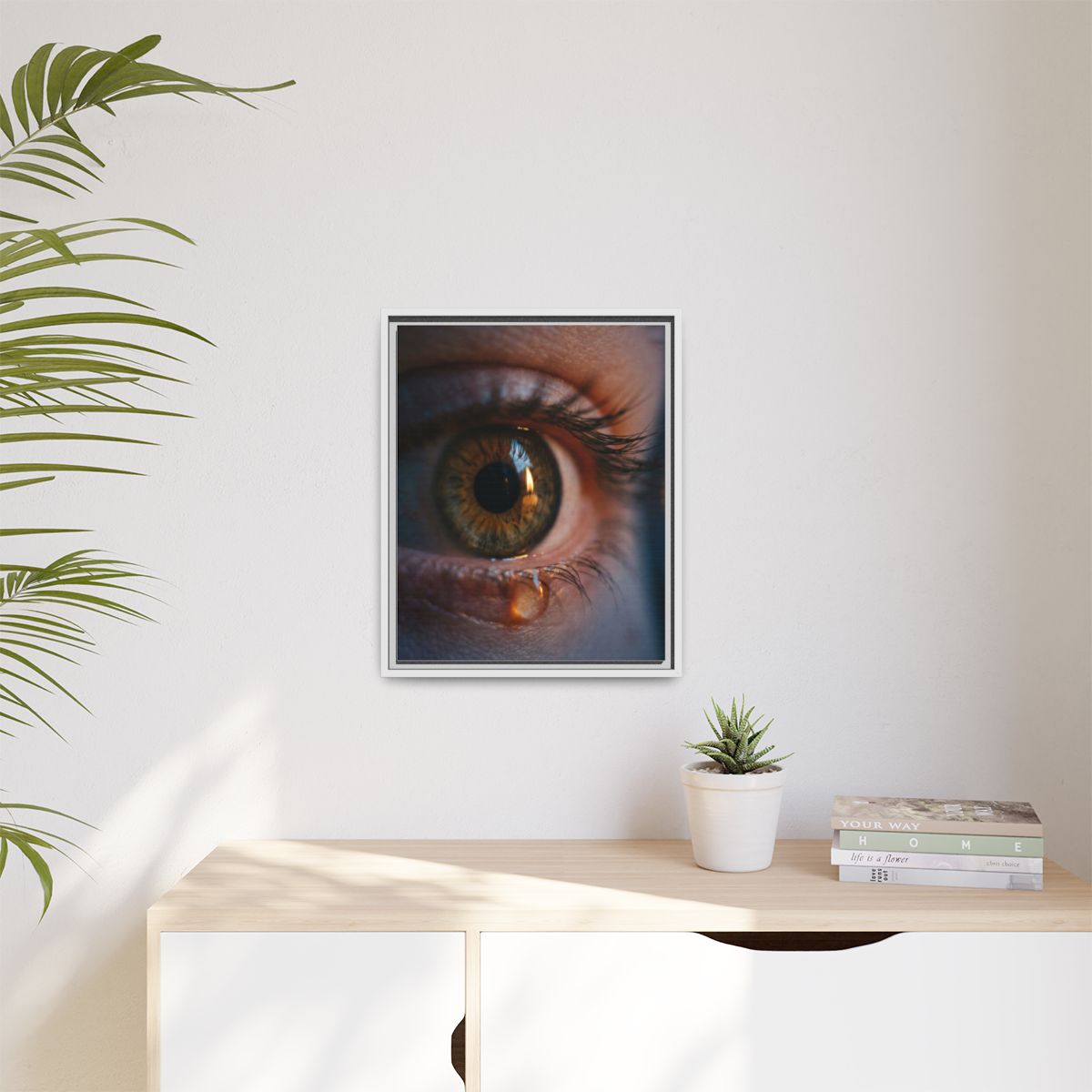 Matte Canvas, Framed - Amber Iris Reflection Fine Art Print...