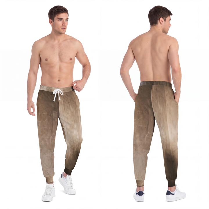 Men's Athletic Joggers - Shadows of the Citadel moody architectural print
