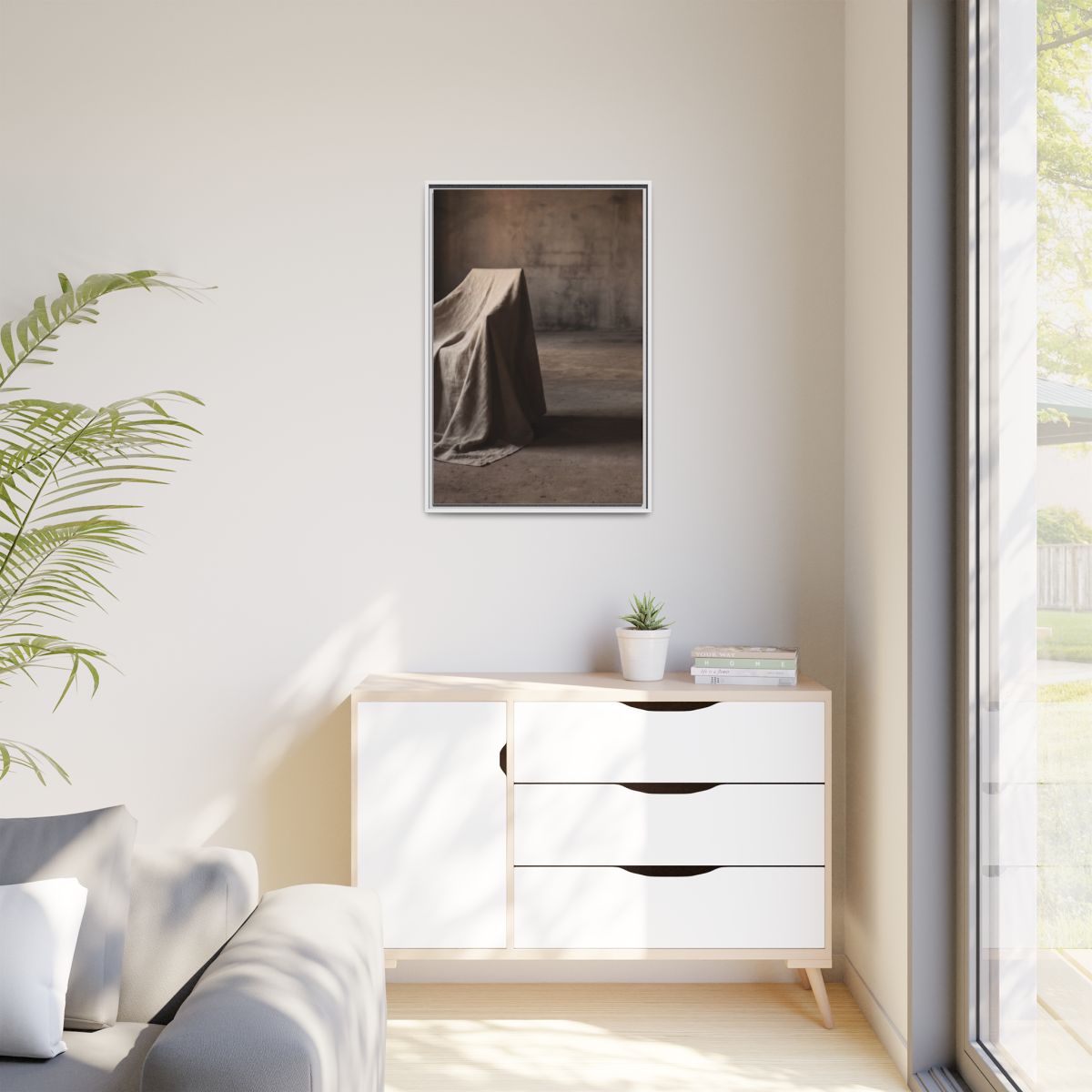 Matte Canvas, Framed - Draped Silence Still Life Art... |...
