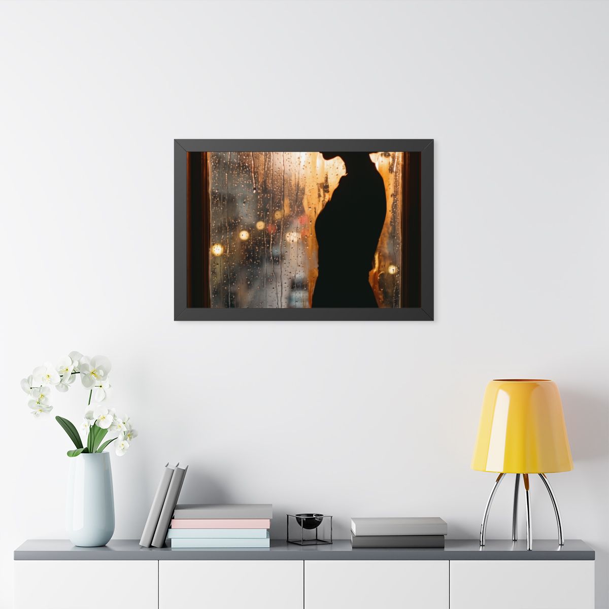Framed Horizontal Poster - Twilight Rain — Black (14×11... |...