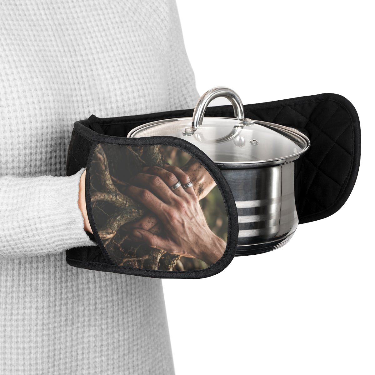 Forest Roots and Hands Oven Mitts