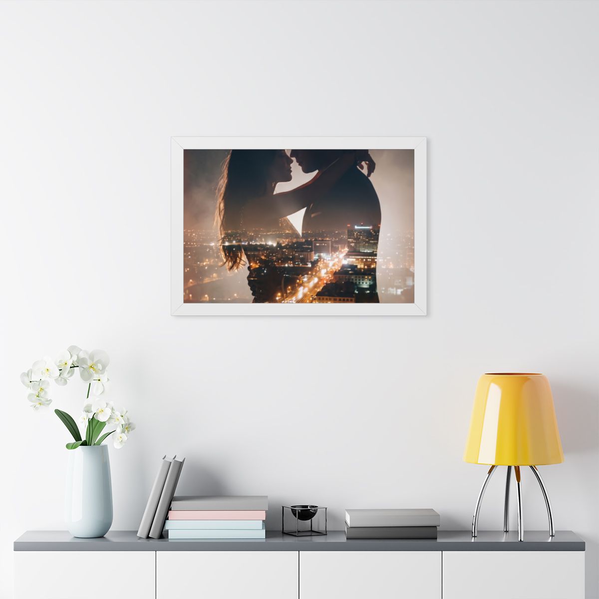 Framed Horizontal Poster - Metropolitan Night lights (14×11...