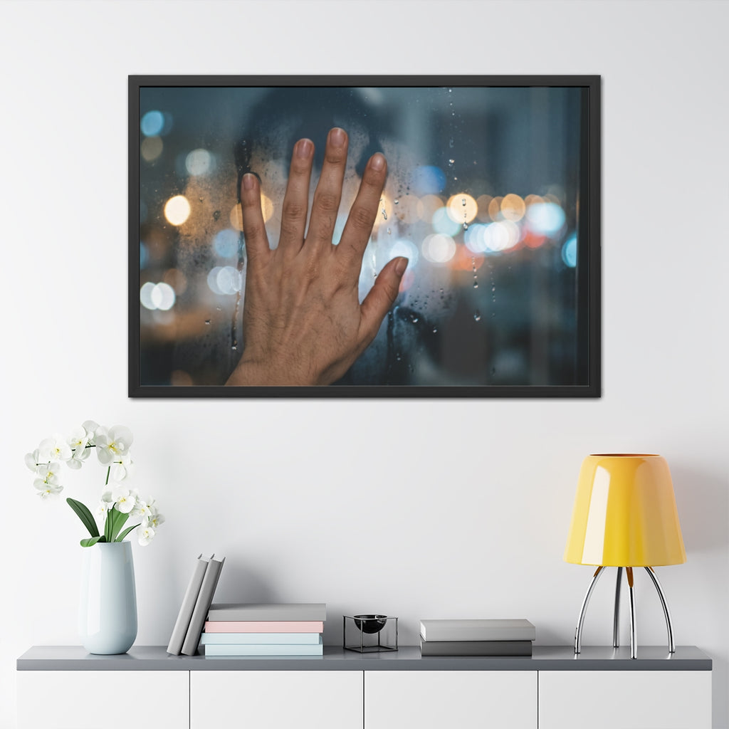 Landscape Framed Poster Rainy City Window