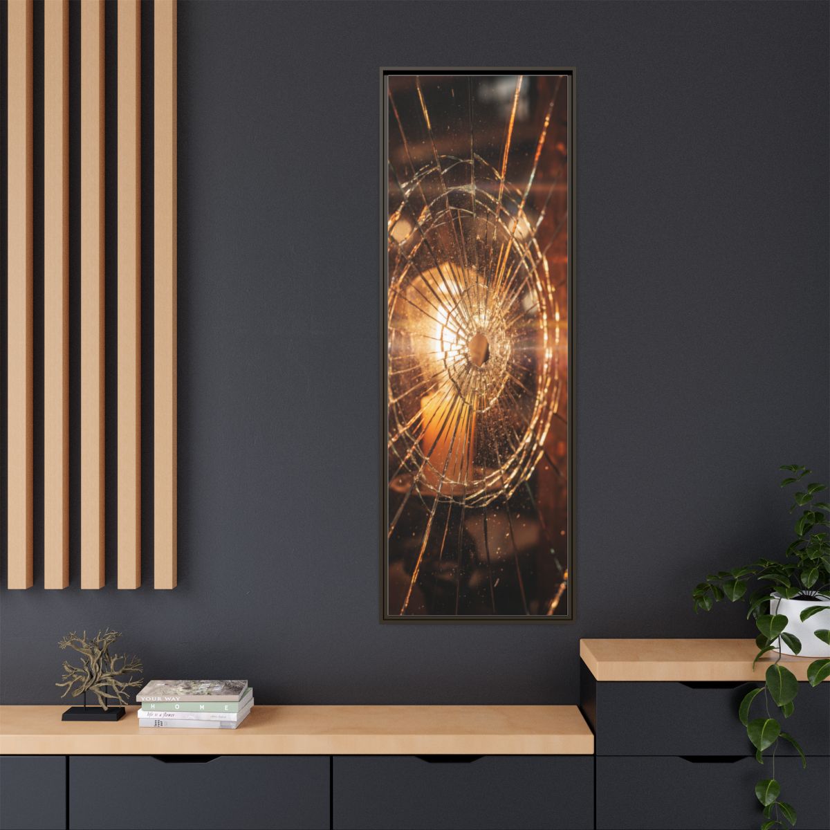 Framed Matte Canvas - Shattered Glass — Espresso / 1.25"