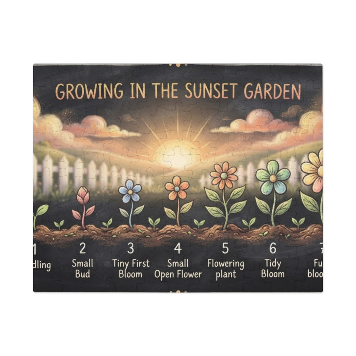 Jigsaw Puzzle with Tin - Sunset Garden Bloom (30, 110, 252...