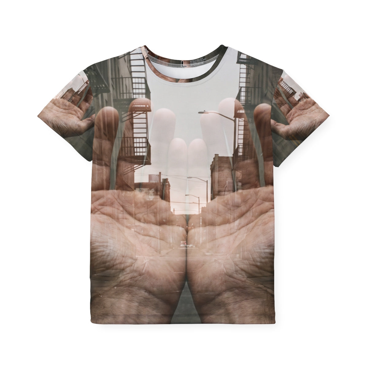 Kids Sports Jersey with City Double Exposure Art