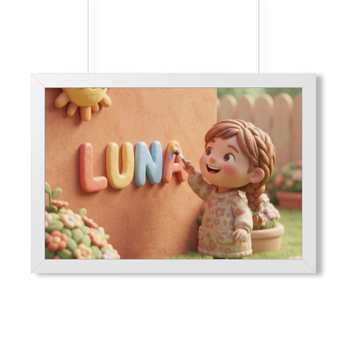Framed Horizontal Poster - Luna Clay Sunshine — White... |...