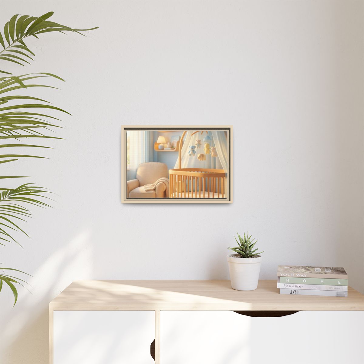 Matte Canvas, Framed - Dreamy Serene Nursery Art — Natural /...