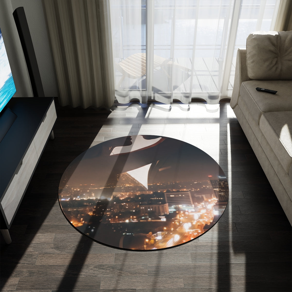 Round Rug - Metropolitan Lovers Eclipse | Echovira Gallery