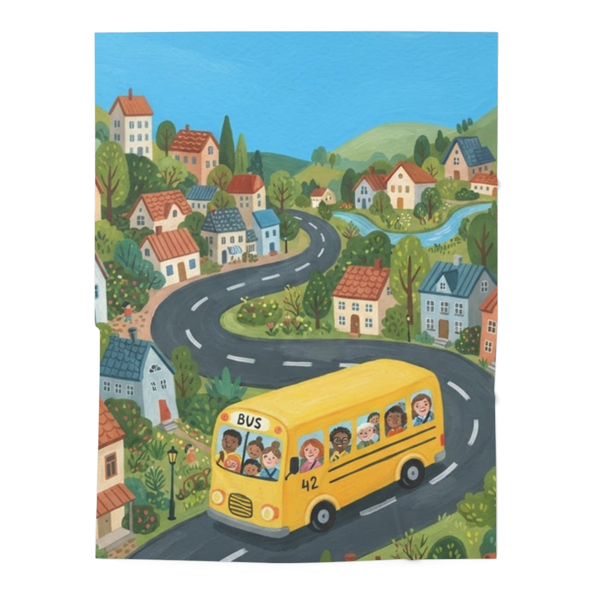 Baby Swaddle Blanket - Sunny Bus Meadow | Echovira Gallery