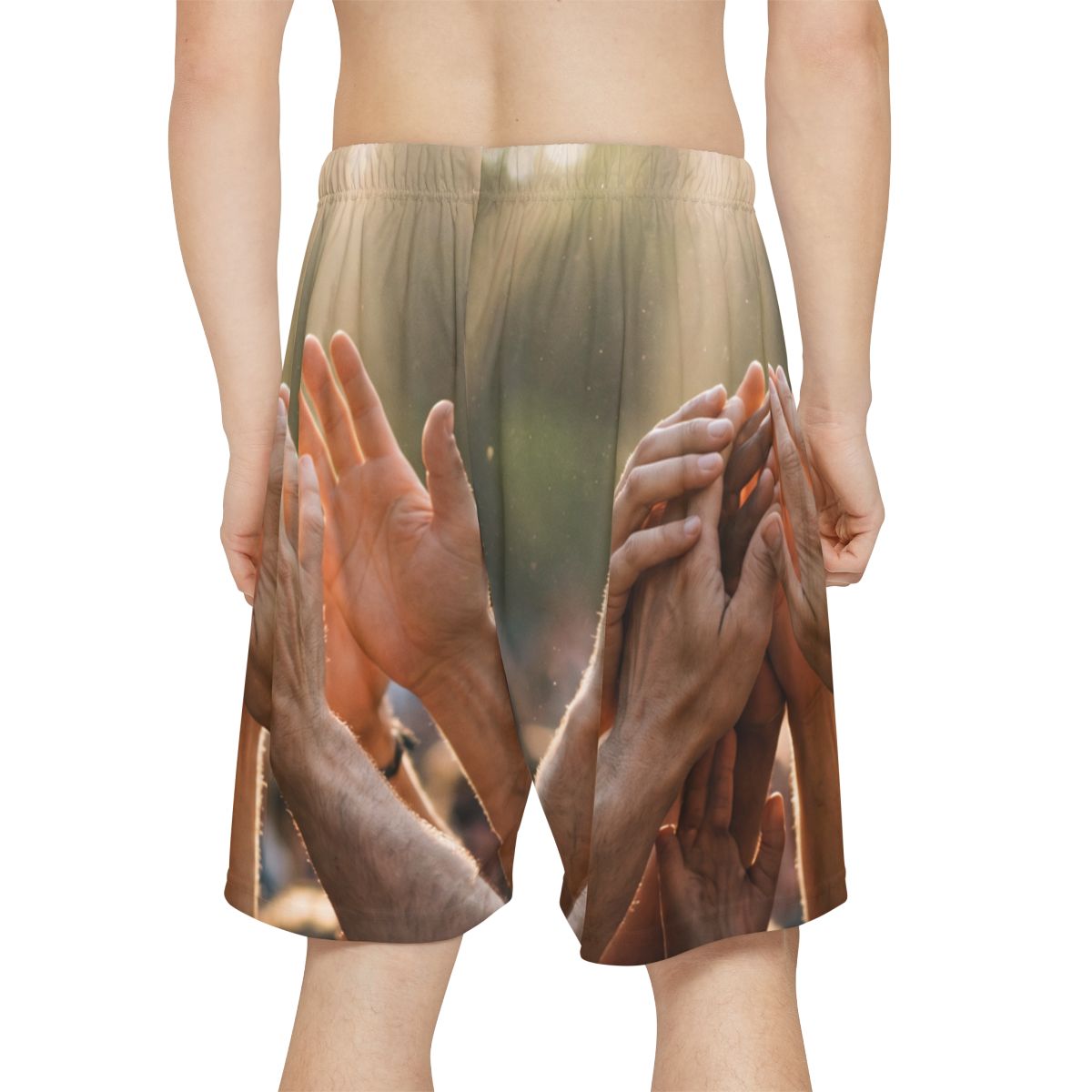 Men's Sports Shorts - Golden Rays of Unity Wall Art |...