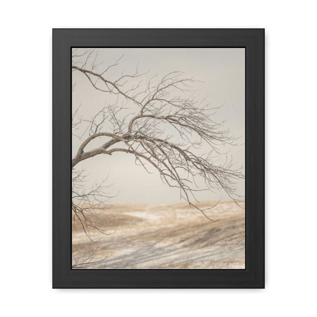 Framed Poster - Minimalist Winter Tree — Portrait